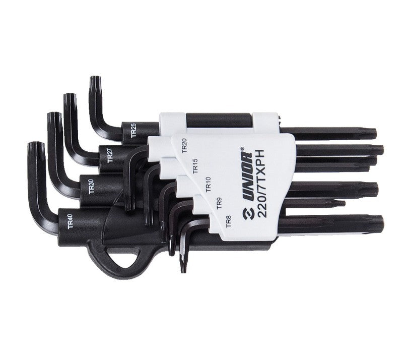 UNIOR SET OF 8 TORX TR WRENCHES WITH CLIP