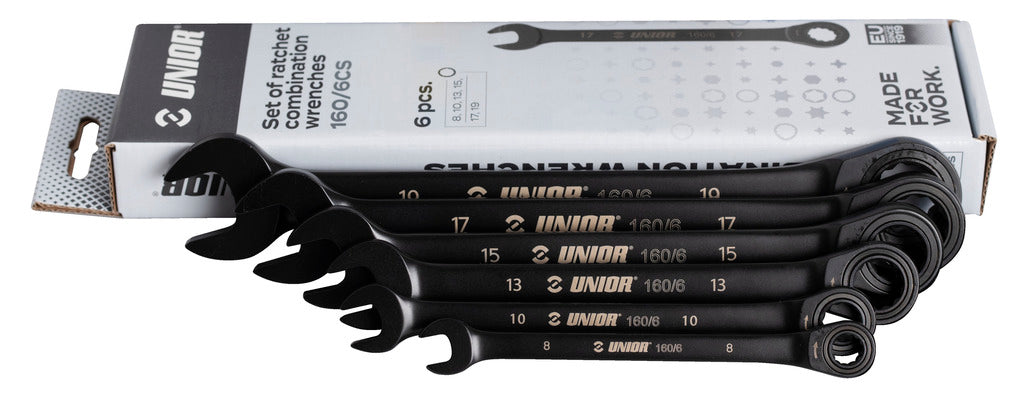 UNIOR SET OF RATCHETING WRENCHES 8-19MM