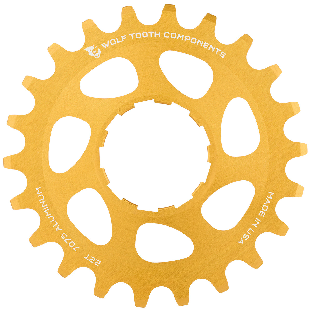 ALUMINUM SINGLE SPEED COG GOLD 22T