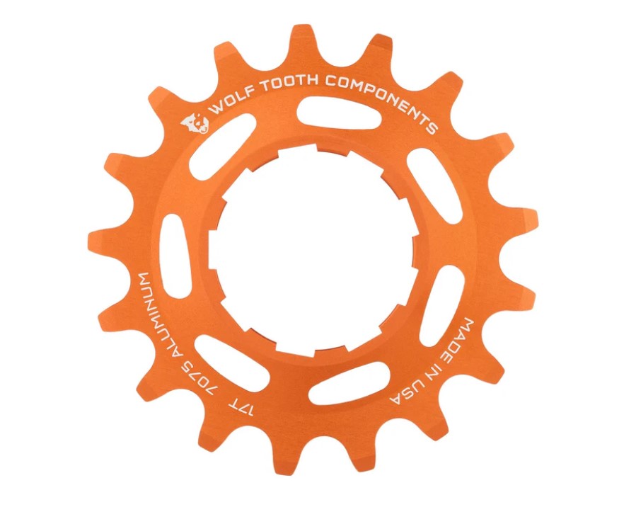ALUMINUM SINGLE SPEED COG ORANGE 17T