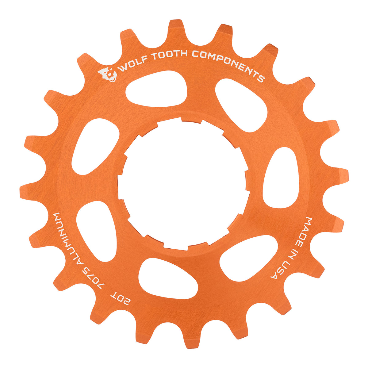 ALUMINUM SINGLE SPEED COG ORANGE 20T