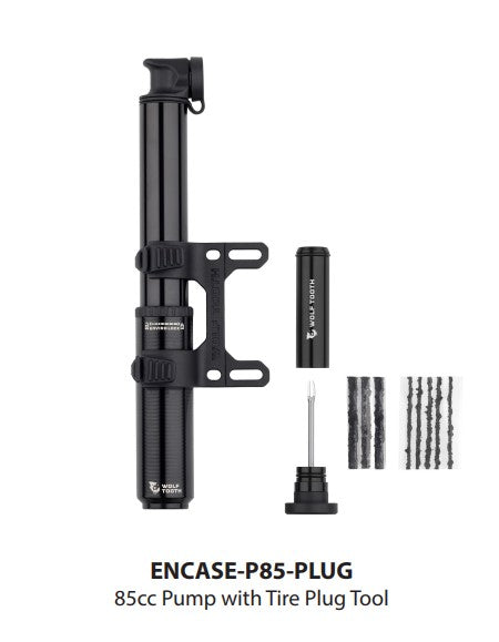 ENCASE PUMP 85CC W TIRE PLUG TOOL
