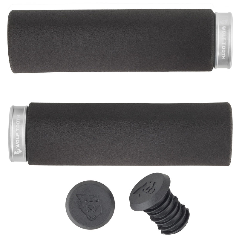 LOCK-ON FAT PAW GRIP BLACK WITH RAW SILV COLLAR