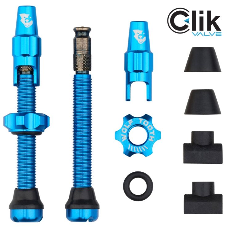 TUBELESS VALVE STEM KIT CLIK 44MM BLUE