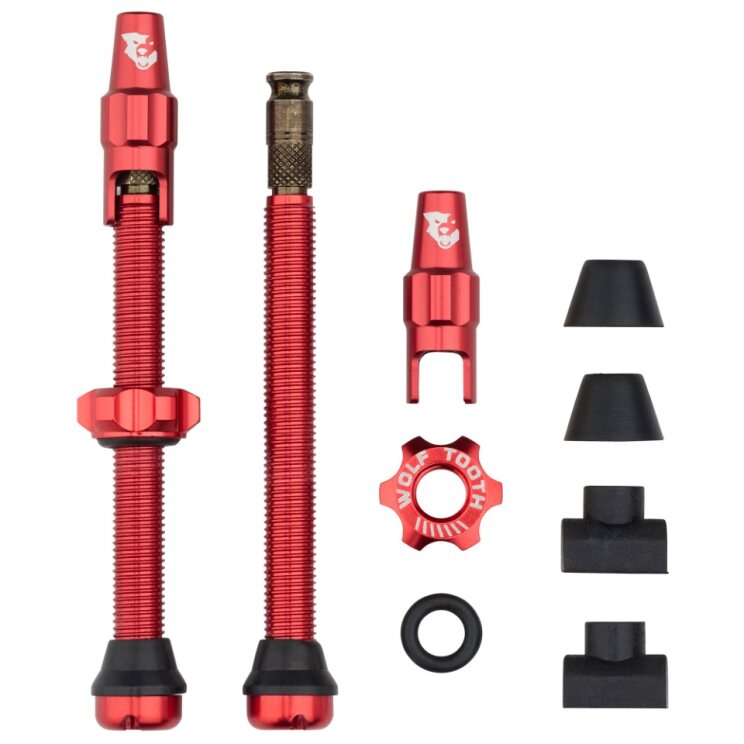 TUBELESS VALVE STEM KIT CLIK 60MM RED