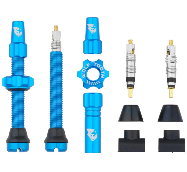 TUBELESS VALVE STEM KIT 44MM BLUE