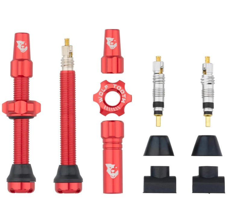 TUBELESS VALVE STEM KIT 44MM RED