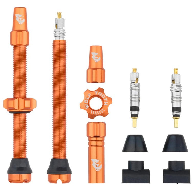 TUBELESS VALVE STEM KIT 60MM ORANGE