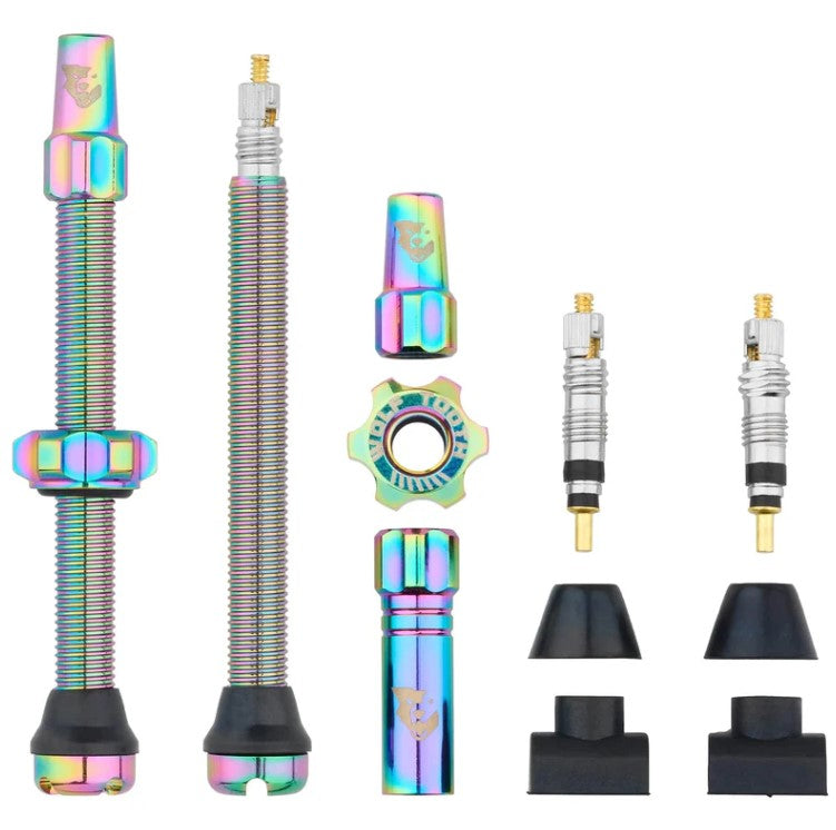 TUBELESS VALVE STEM KIT 60MM RAINBOW