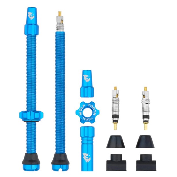 TUBELESS VALVE STEM KIT 80MM BLUE