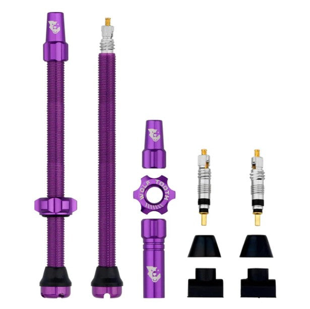 TUBELESS VALVE STEM KIT 80MM ULTRAVIOLET PURPLE