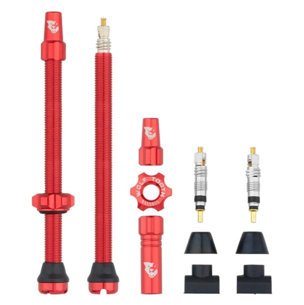 TUBELESS VALVE STEM KIT 80MM RED
