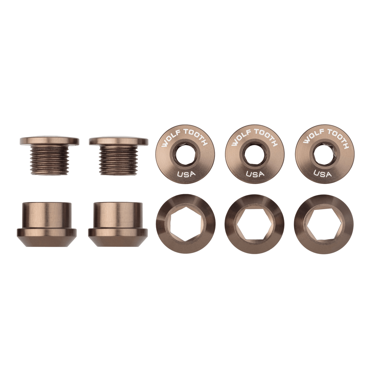 SET OF 5 CHAINRING BOLTS+NUTS 1X ESPRESSO 6MM