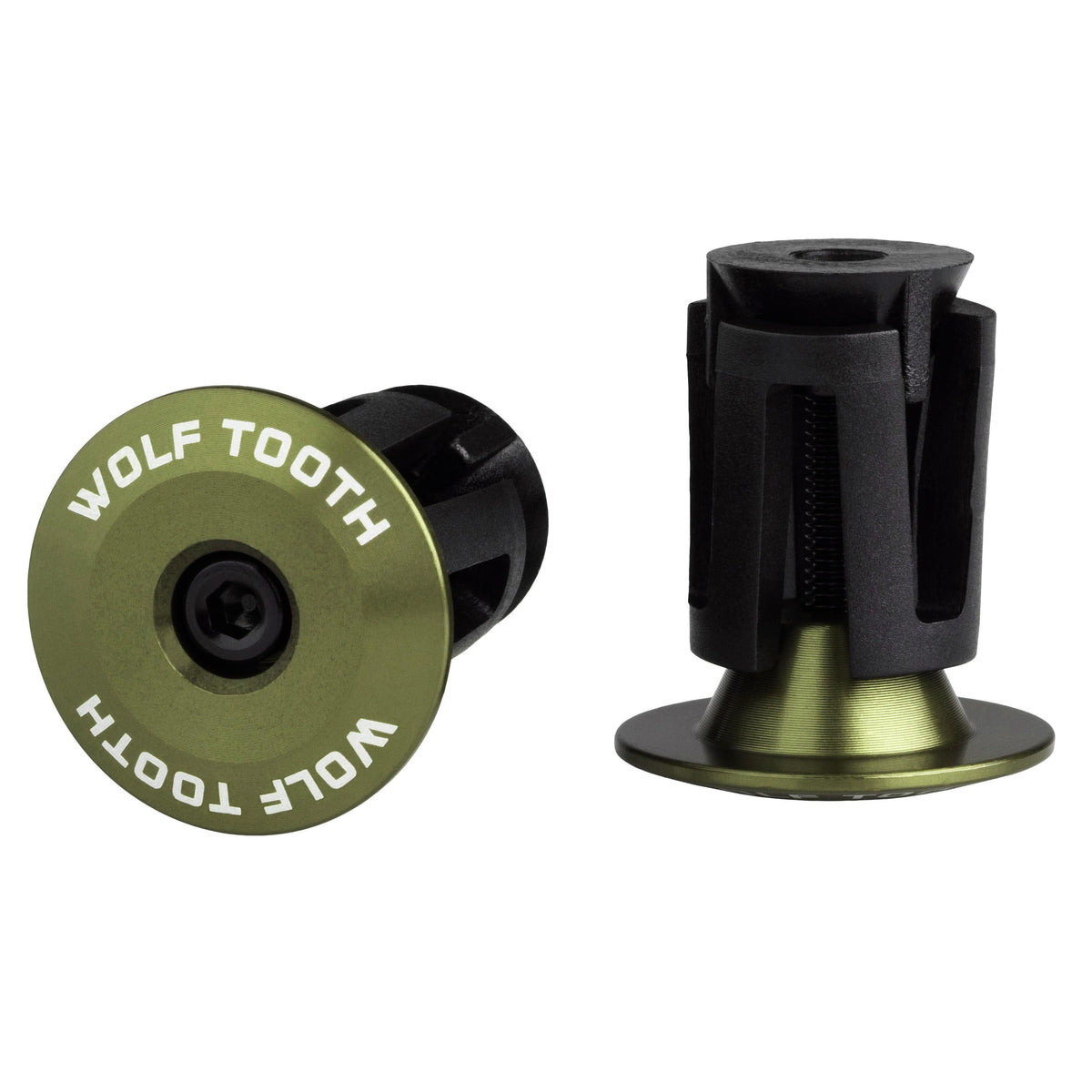 ALLOY BAR END PLUGS OLIVE